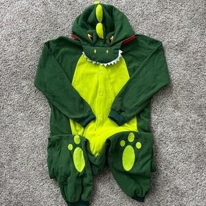 NWOT Asult Spooktacular Creations Green Dinosaur Onesie Costume